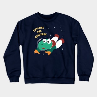 Cute dinosaur astronaut. Crewneck Sweatshirt